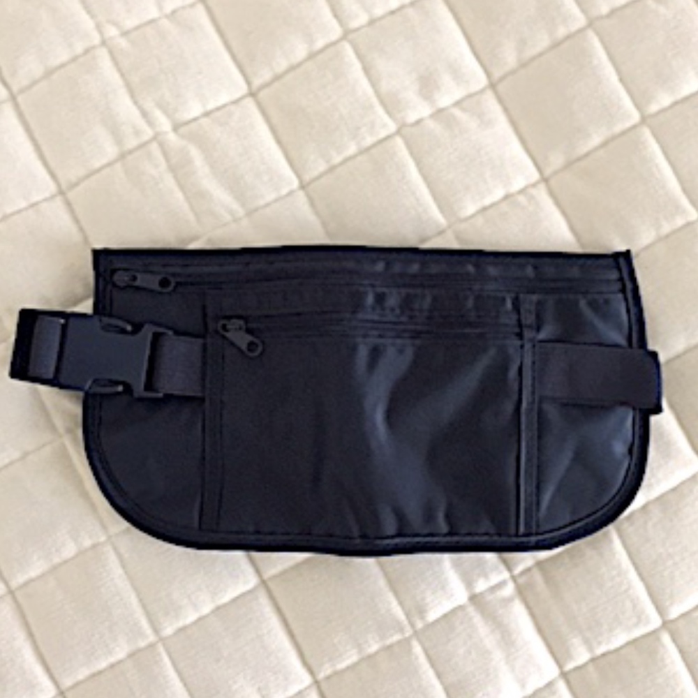 NWOT Navy Fabric Travel Money Belt- Unisex
